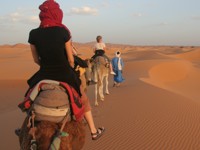 Circuit 4x4 Marrakech, randonnee chameliere dans les dunes de Merzouga